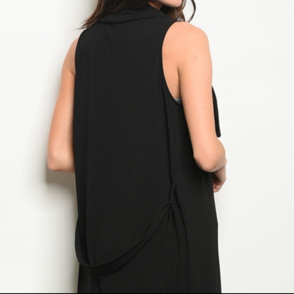LAST 1! Belted  open front drape duster vest - Picture 3 of 8